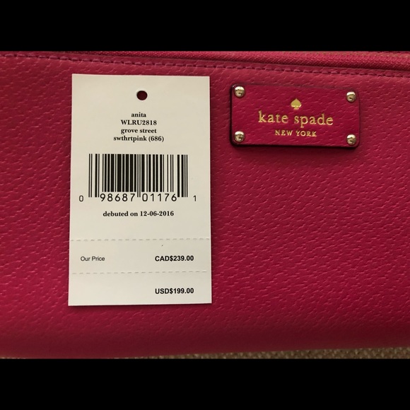 Kate Spade Grove Street wallet/wristlet Sweetheart - Picture 3 of 7